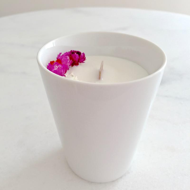 Bougie Fleurie à l'Ylang Ylang - Petite - Flower Candle - Dried Flowers - Bougie Fleurie - Bougie Bio Vegan - Bougie Paris Organic Cocoon