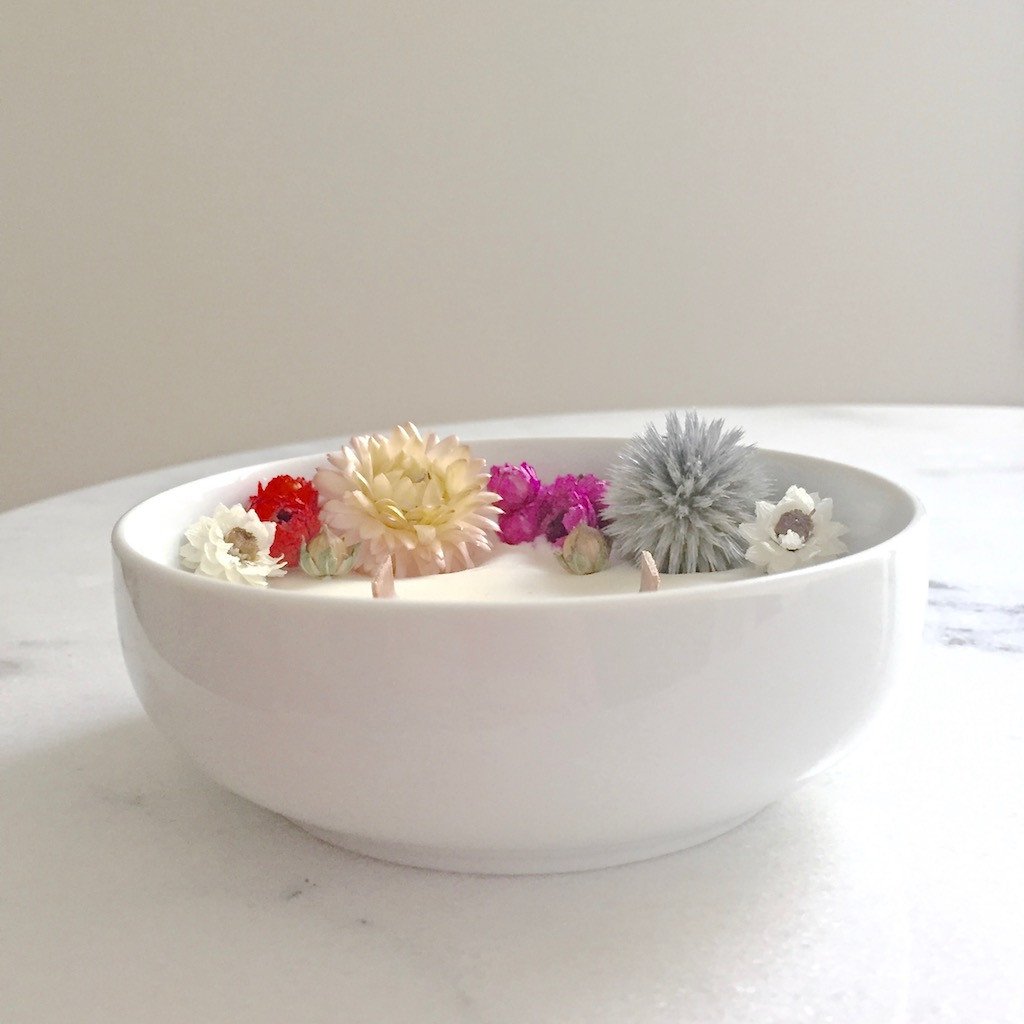 Bougie Fleurie à l'Ylang Ylang - Moyenne - Flower Candle - Dried Flowers - Bougie Fleurie - Bougie Bio Vegan - Bougie Paris Organic Cocoon