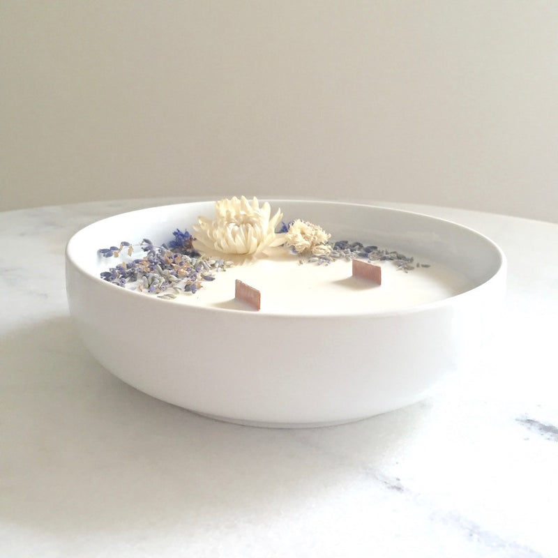 Bougie Fleurie à la Lavande - Grande - Flower Candle - Dried Flowers - Bougie Fleurie - Bougie Bio Vegan - Bougie Paris Organic Cocoon