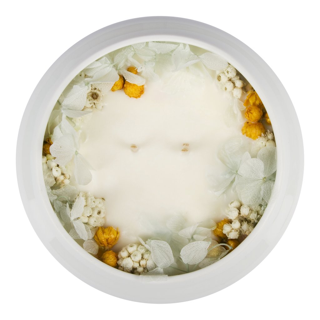Bougie Fleurie à la Fleur d'Oranger - Trésor - Flower Candle - Dried Flowers - Bougie Fleurie - Bougie Bio Vegan - Bougie Paris Organic Cocoon