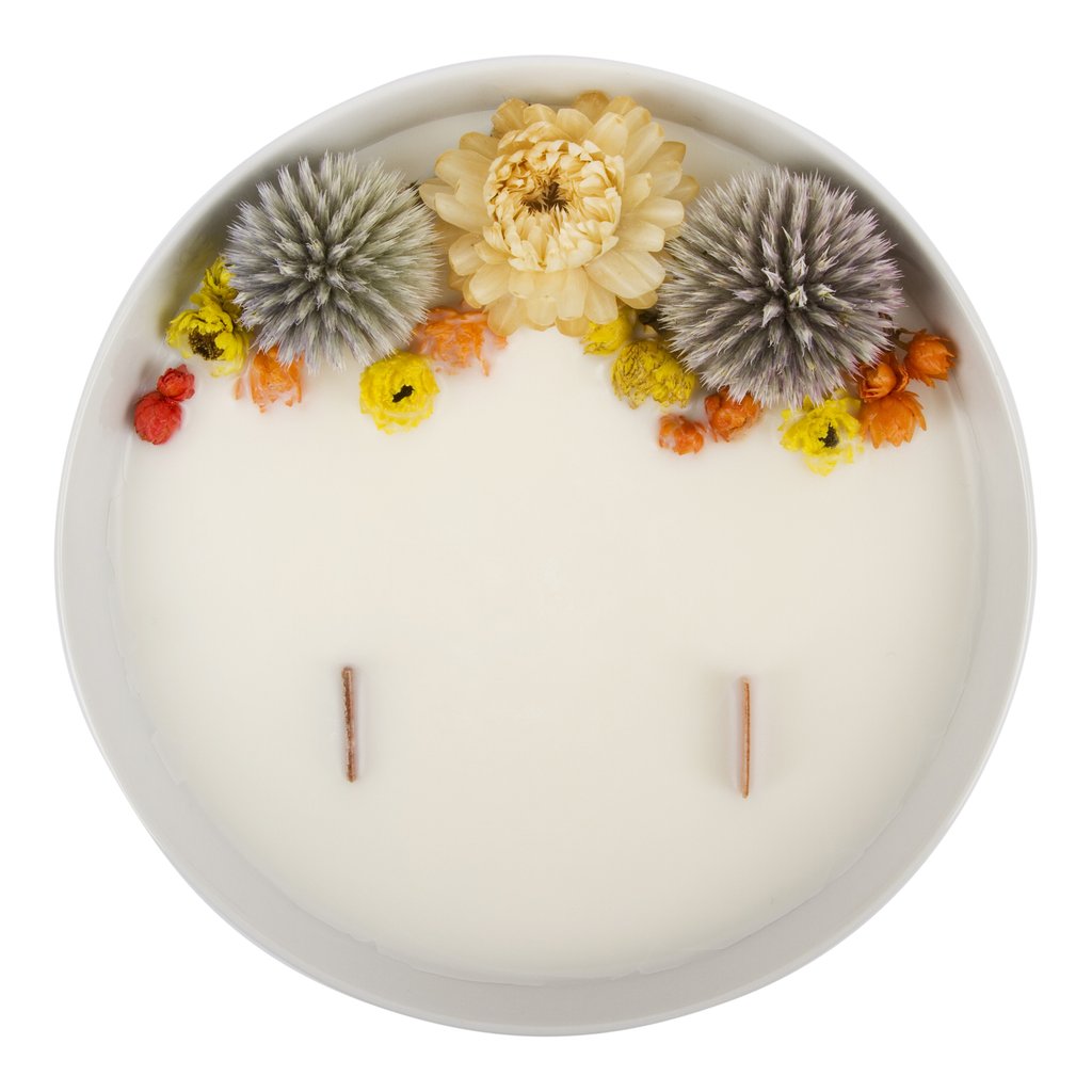Bougie Fleurie à la Menthe - Grande - Flower Candle - Dried Flowers - Bougie Fleurie - Bougie Bio Vegan - Bougie Paris Organic Cocoon