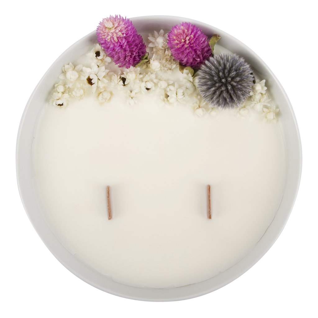 Bougie Fleurie au Jasmin - Grande - Flower Candle - Dried Flowers - Bougie Fleurie - Bougie Bio Vegan - Bougie Paris Organic Cocoon