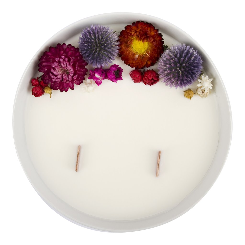 Bougie Fleurie à l'Ylang Ylang - Grande - Flower Candle - Dried Flowers - Bougie Fleurie - Bougie Bio Vegan - Bougie Paris Organic Cocoon