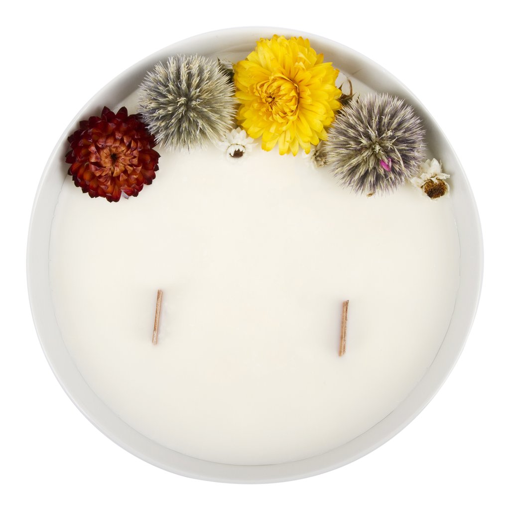 Bougie Fleurie au Gingembre - Grande - Flower Candle - Dried Flowers - Bougie Fleurie - Bougie Bio Vegan - Bougie Paris Organic Cocoon