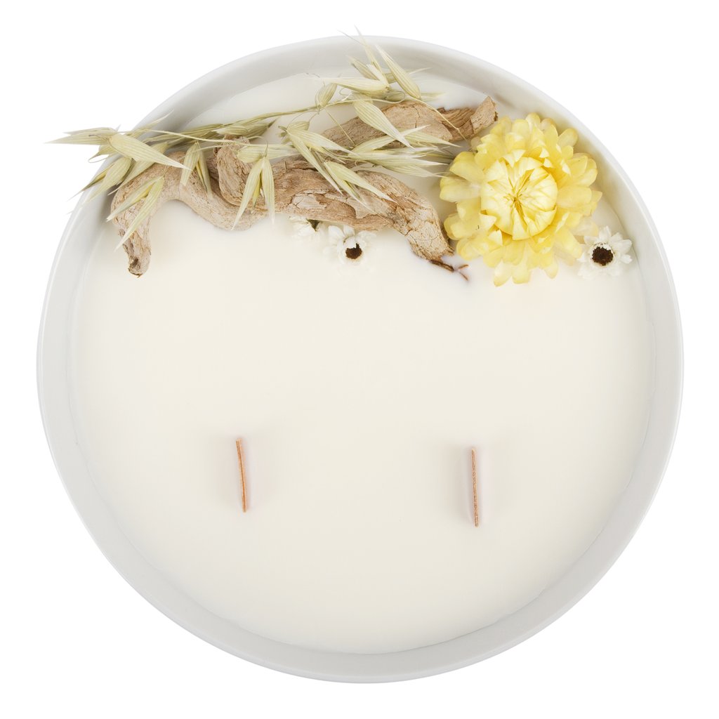 Bougie Fleurie au Vetiver - Grande - Flower Candle - Dried Flowers - Bougie Fleurie - Bougie Bio Vegan - Bougie Paris Organic Cocoon