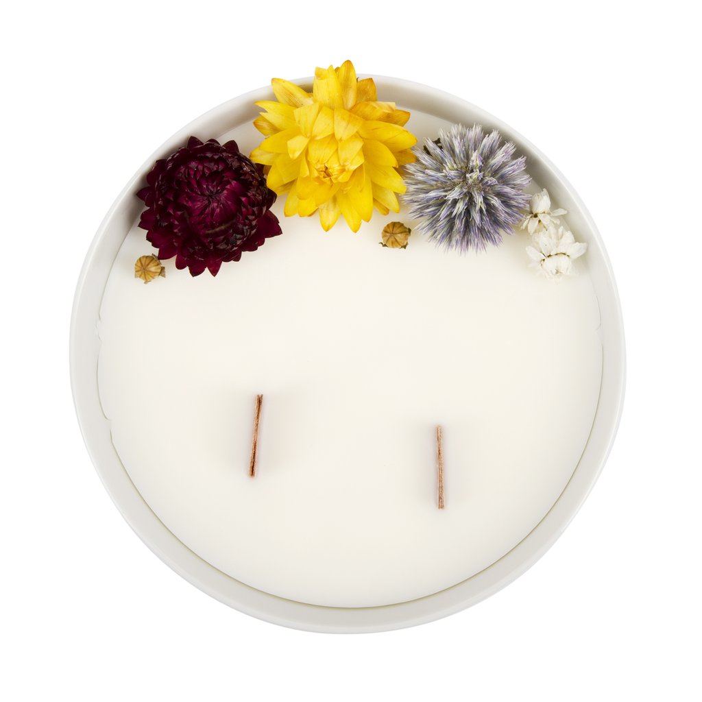 Bougie Fleurie au Gingembre - Moyenne - Flower Candle - Dried Flowers - Bougie Fleurie - Bougie Bio Vegan - Bougie Paris Organic Cocoon