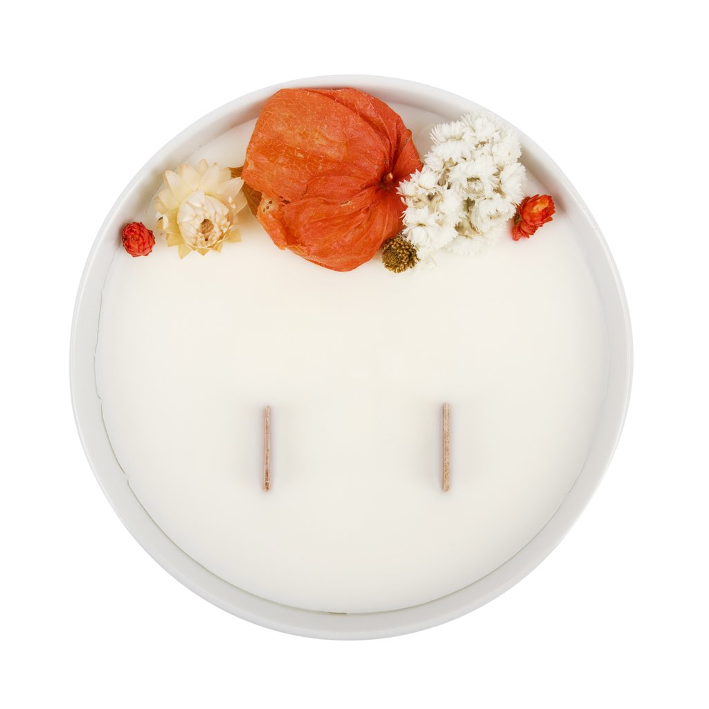 Bougie Fleurie à la Fleur d'Oranger - Moyenne - Flower Candle - Dried Flowers - Bougie Fleurie - Bougie Bio Vegan - Bougie Paris Organic Cocoon