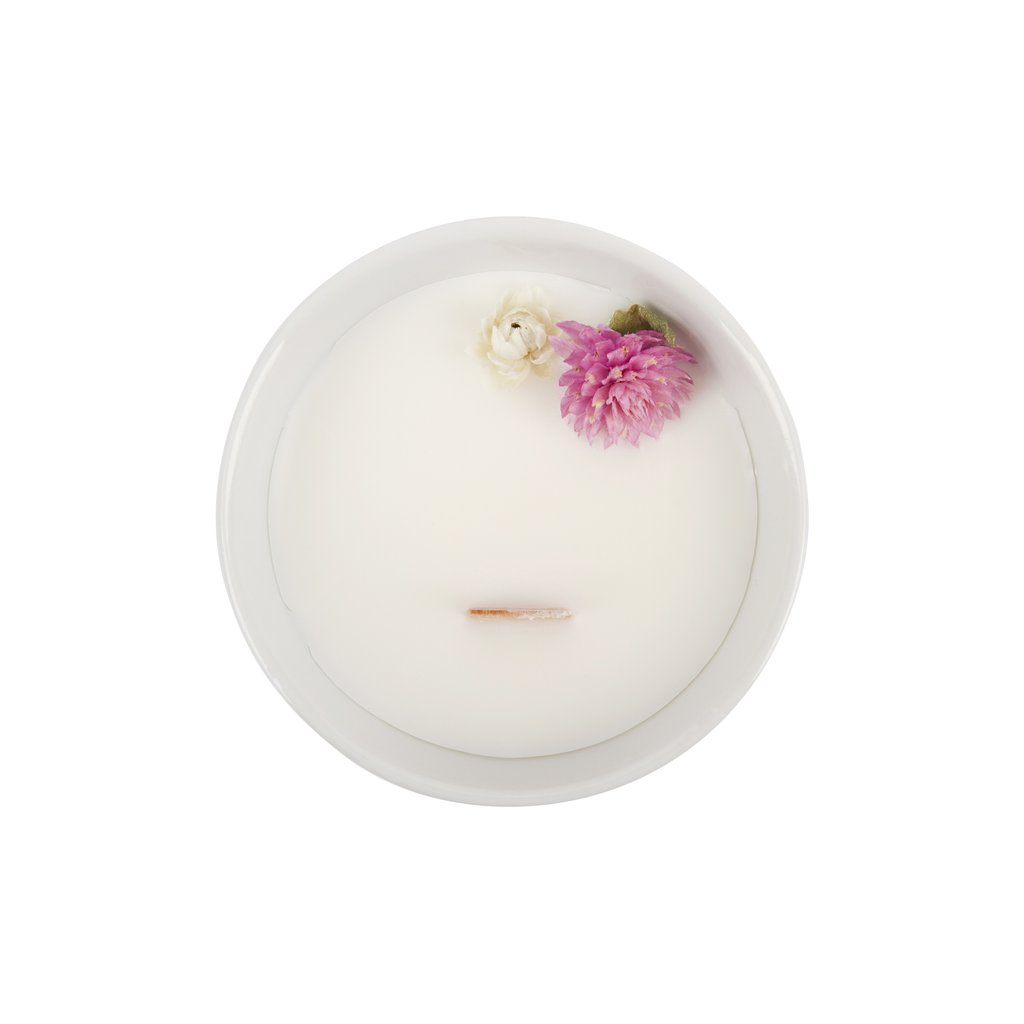 Bougie Fleurie au Jasmin - Petite - Flower Candle - Dried Flowers - Bougie Fleurie - Bougie Bio Vegan - Bougie Paris Organic Cocoon