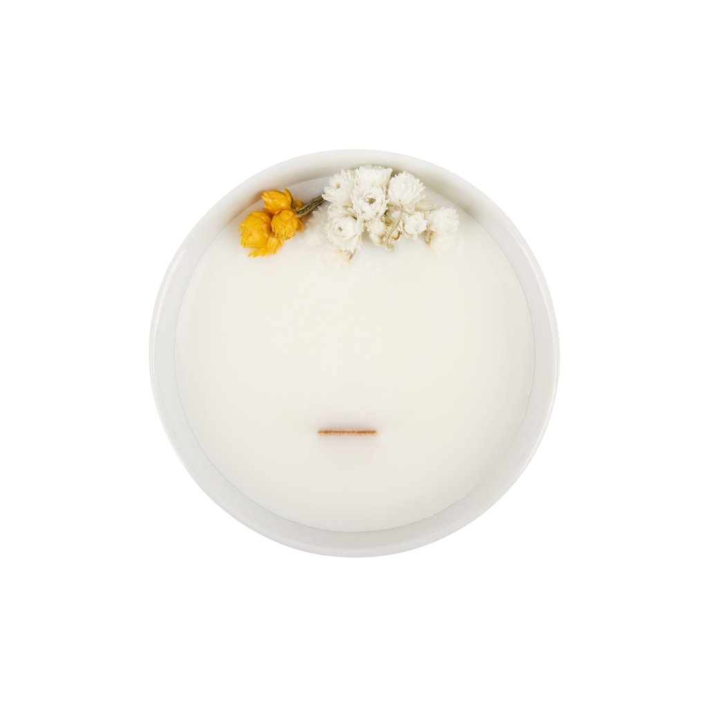 Bougie Fleurie à la Fleur d'Oranger - Petite - Flower Candle - Dried Flowers - Bougie Fleurie - Bougie Bio Vegan - Bougie Paris Organic Cocoon