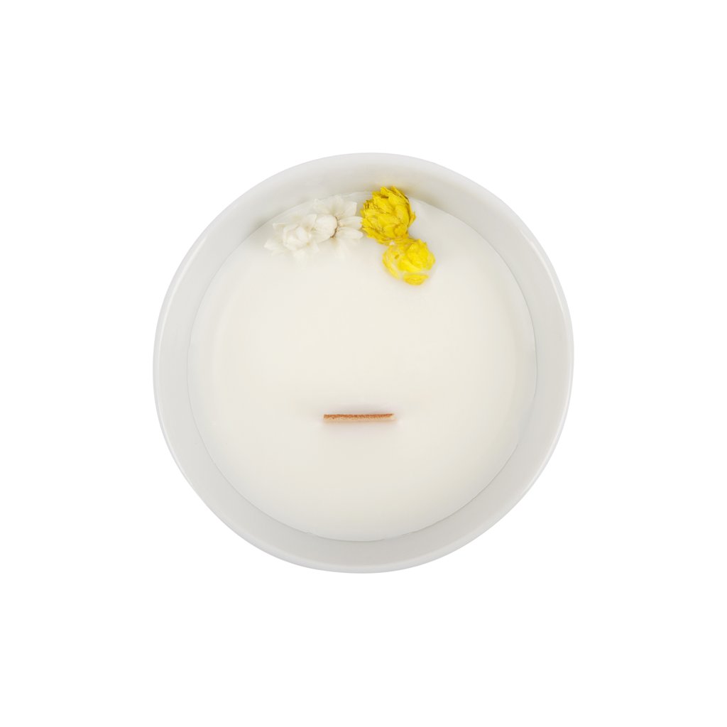 Bougie Fleurie à la Menthe - Petite - Flower Candle - Dried Flowers - Bougie Fleurie - Bougie Bio Vegan - Bougie Paris Organic Cocoon