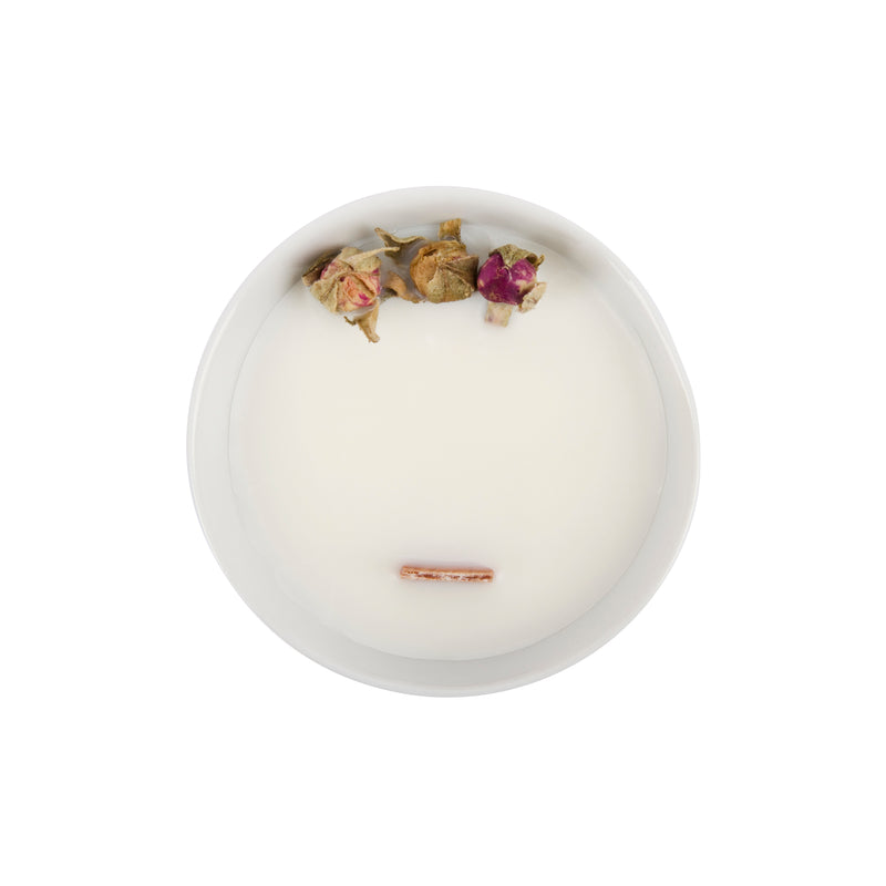 Bougie Fleurie à la Rose - Petite - Flower Candle - Dried Flowers - Bougie Fleurie - Bougie Bio Vegan - Bougie Paris Organic Cocoon