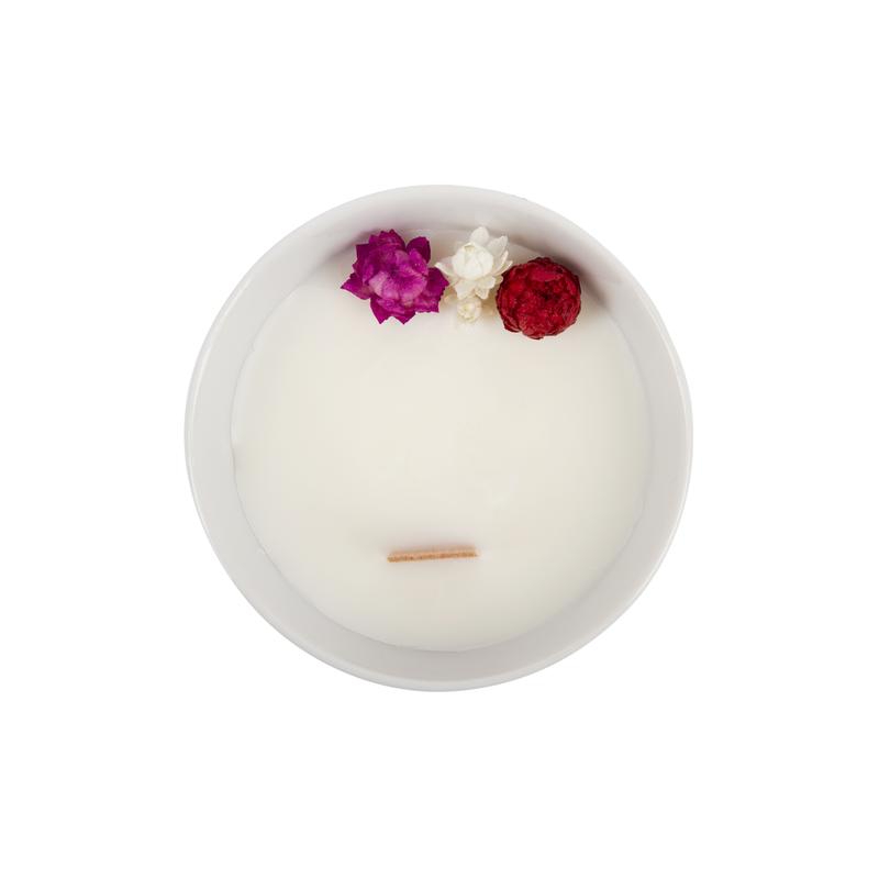 Bougie Fleurie à l'Ylang Ylang - Petite - Flower Candle - Dried Flowers - Bougie Fleurie - Bougie Bio Vegan - Bougie Paris Organic Cocoon