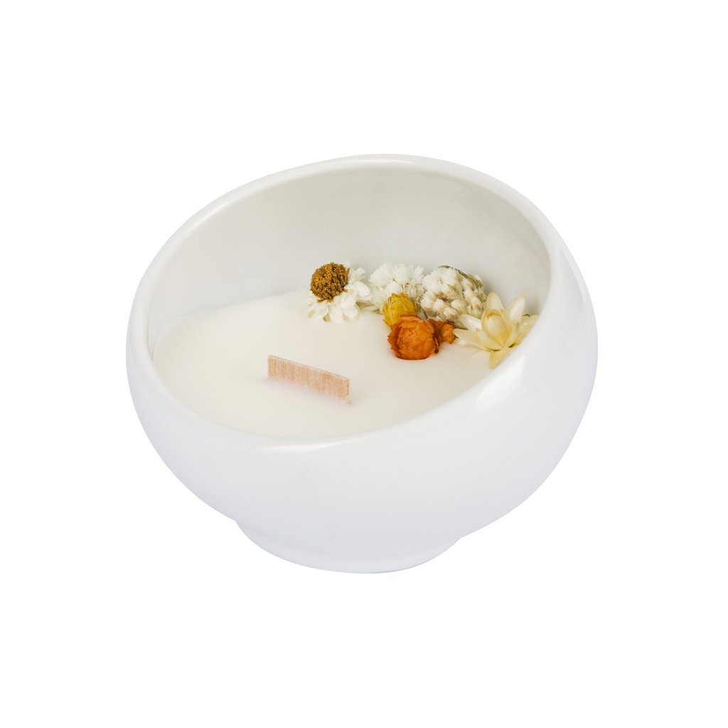 Bougie Fleurie à la Fleur d'Oranger - Cocon - Flower Candle - Dried Flowers - Bougie Fleurie - Bougie Bio Vegan - Bougie Paris Organic Cocoon