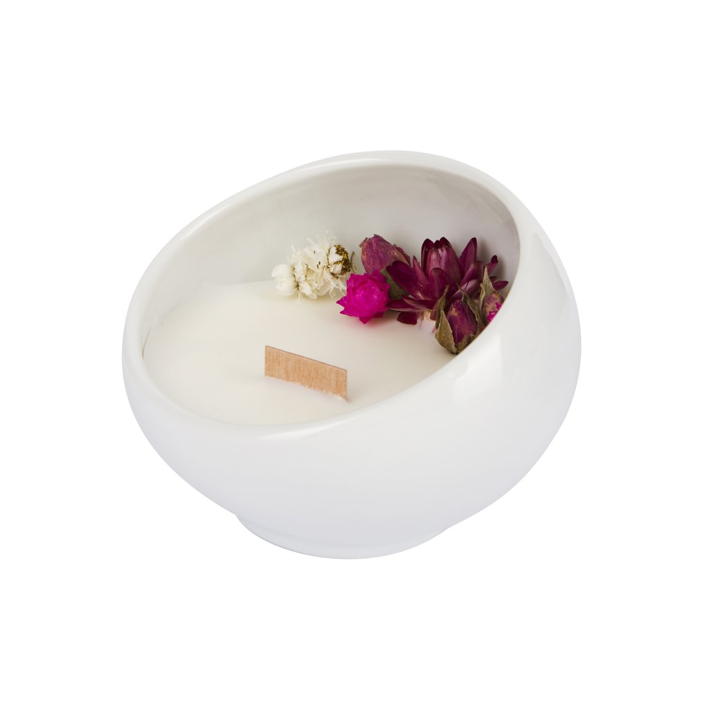 Bougie Fleurie à la Rose - Cocon - Flower Candle - Dried Flowers - Bougie Fleurie - Bougie Bio Vegan - Bougie Paris Organic Cocoon