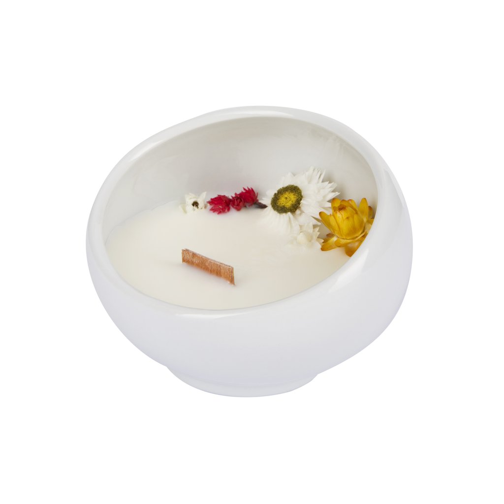 Bougie Fleurie au Citron - Cocon - Flower Candle - Dried Flowers - Bougie Fleurie - Bougie Bio Vegan - Bougie Paris Organic Cocoon