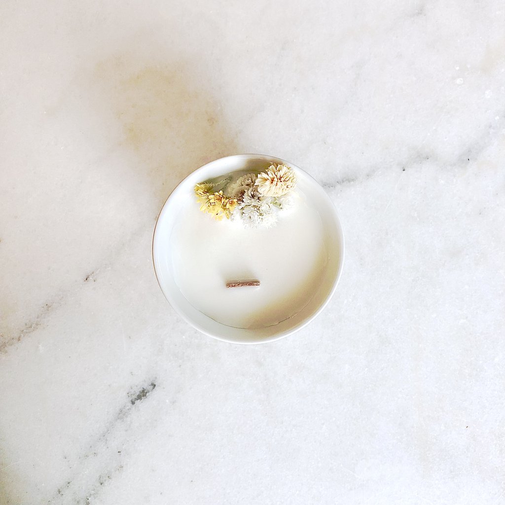 Bougie petite Fleurie Vanille organic cocoon vegan bougie vanilla candle bio flower candle