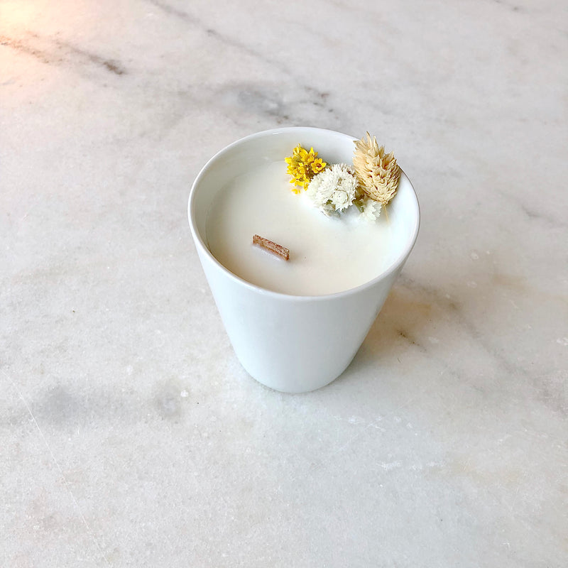 Bougie petite Fleurie Vanille organic cocoon bio bougie vanilla candle flowered candle