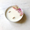 Bougie Fleurie au Géranium - Grande - Flower Candle - Dried Flowers - Bougie Fleurie - Bougie Bio Vegan - Bougie Paris Organic Cocoon