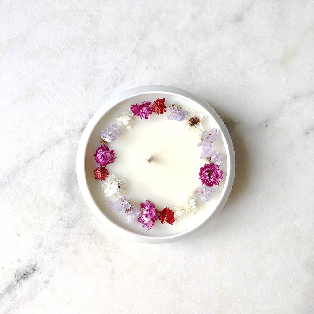 Bougie Fleurie à l'Ylang-Ylang - Écrin - Flower Candle - Dried Flowers - Bougie Fleurie - Bougie Bio Vegan - Bougie Paris Organic Cocoon