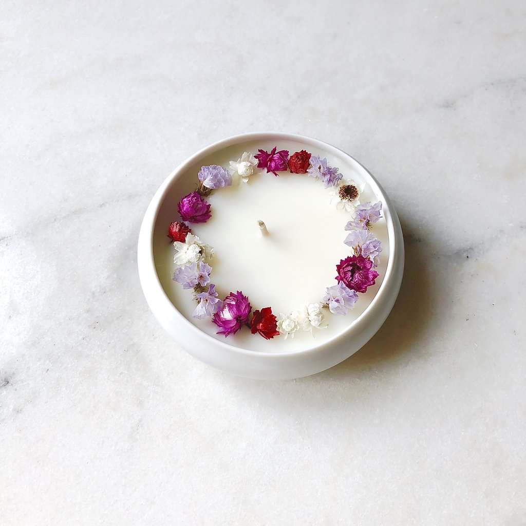 Bougie Fleurie à l'Ylang-Ylang - Écrin - Flower Candle - Dried Flowers - Bougie Fleurie - Bougie Bio Vegan - Bougie Paris Organic Cocoon