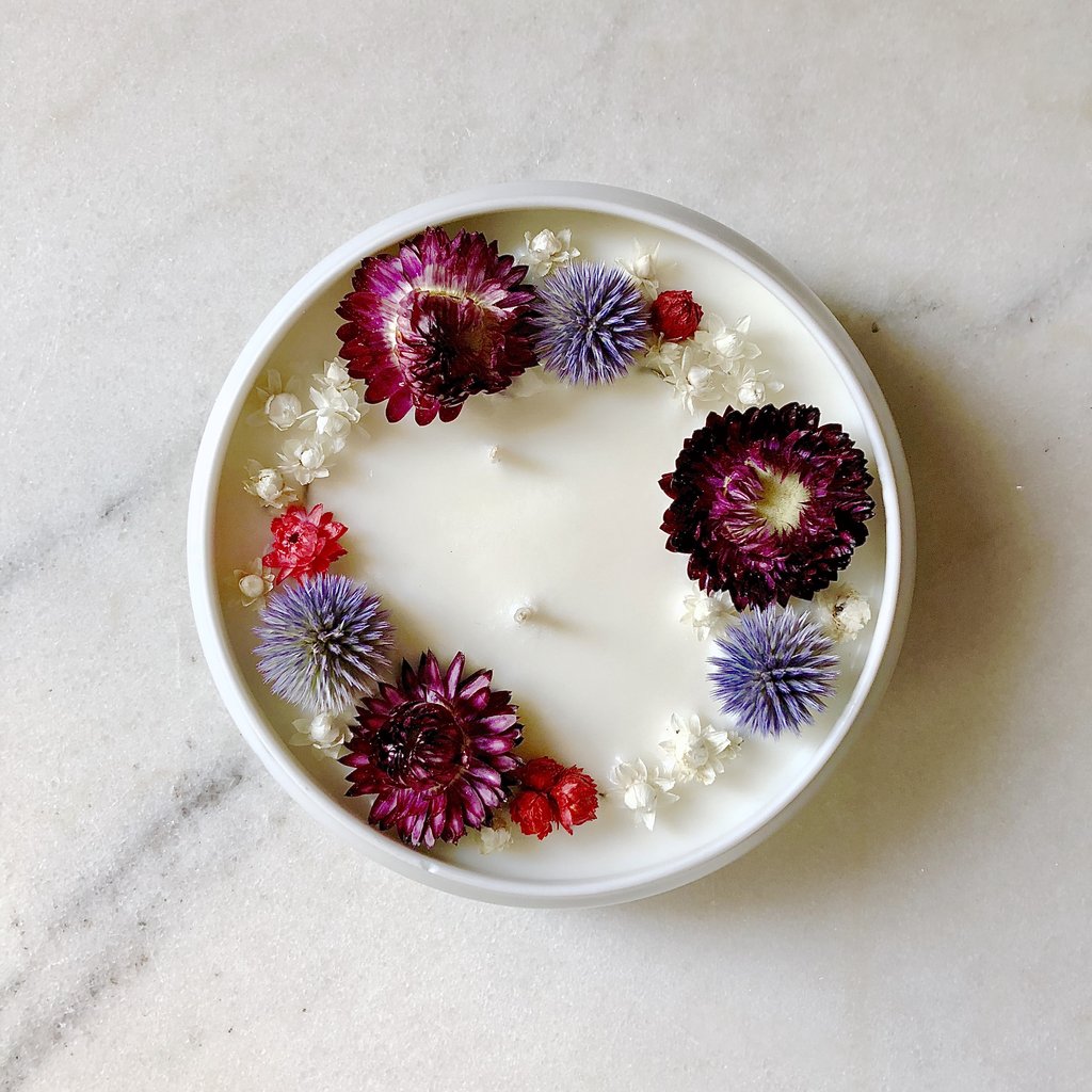 Bougie Fleurie à l'Ylang-Ylang - Trésor - Flower Candle - Dried Flowers - Bougie Fleurie - Bougie Bio Vegan - Bougie Paris Organic Cocoon