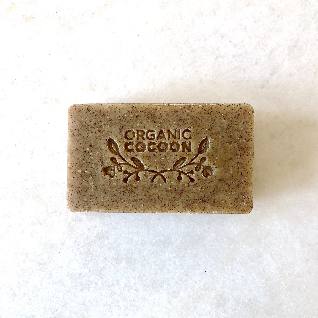 savon biologique gommage saf saponifié à froid organic cocoon rose musquée huiles essentielles végétales vegan exfoliant