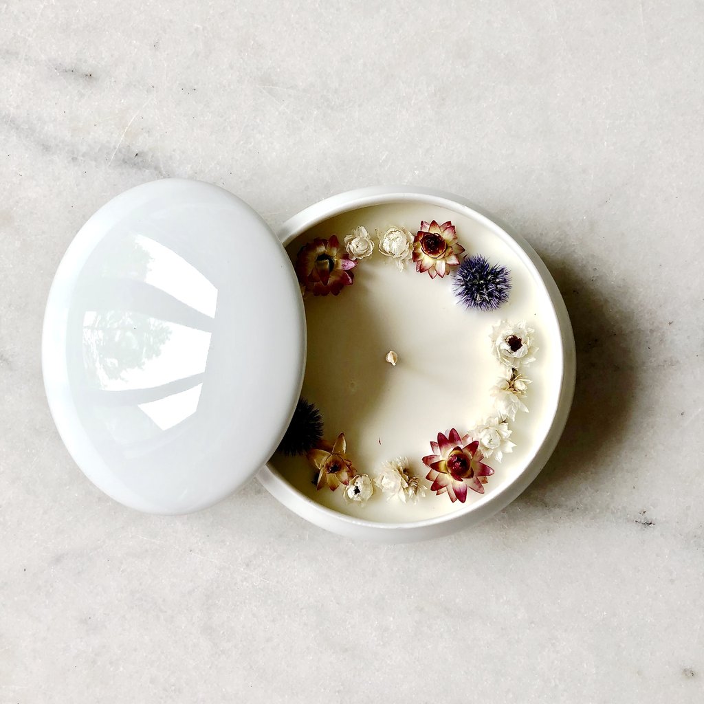 Bougie Fleurie au Jasmin - Écrin