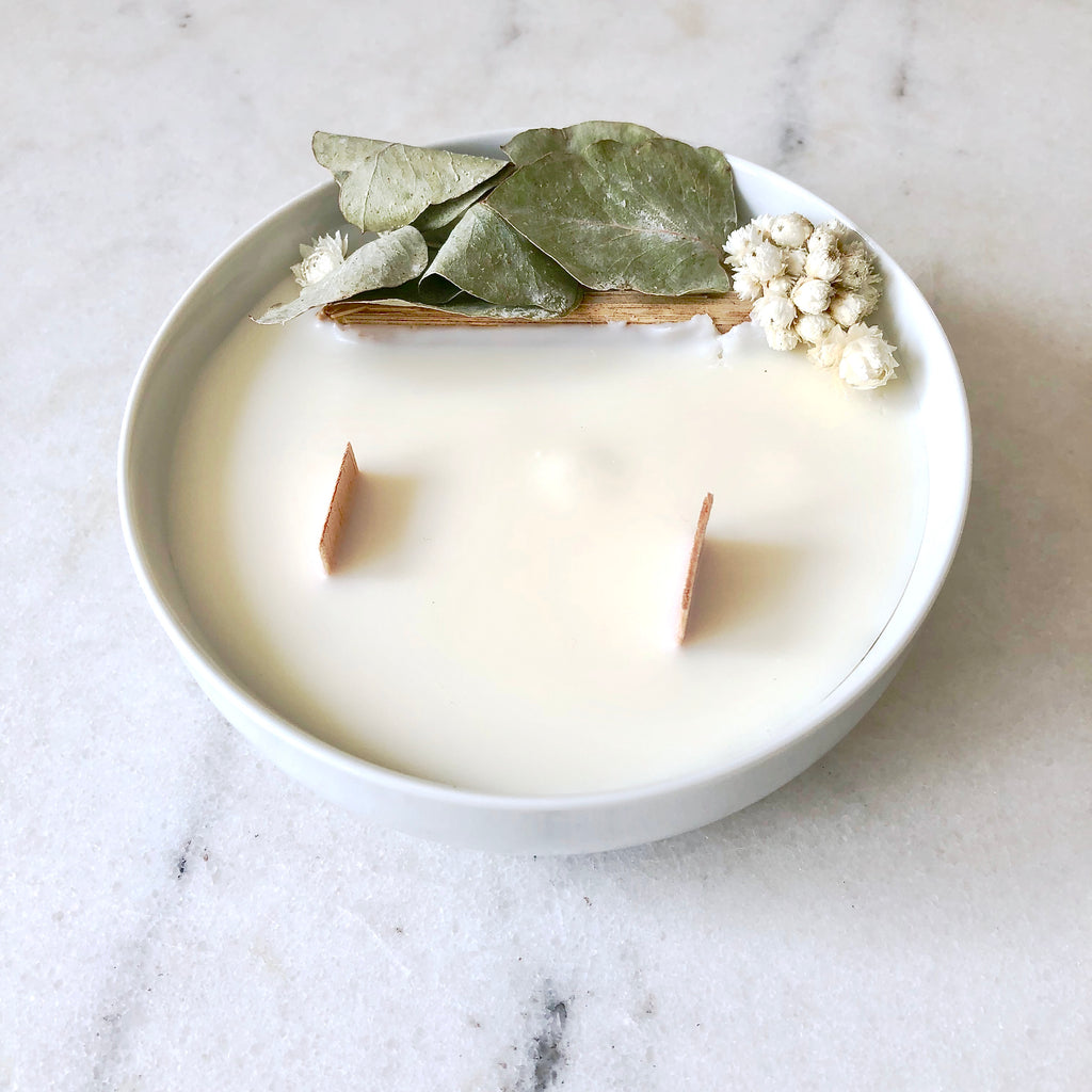 bougie fleurie organic cocoon eucalyptus huile essentielle fleurs séchées bougie florale paris