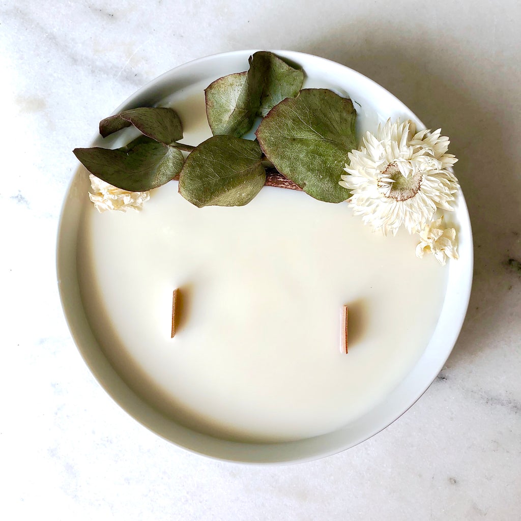 bougie fleurie organic cocoon eucalyptus fleurs séchées bougie florale paris