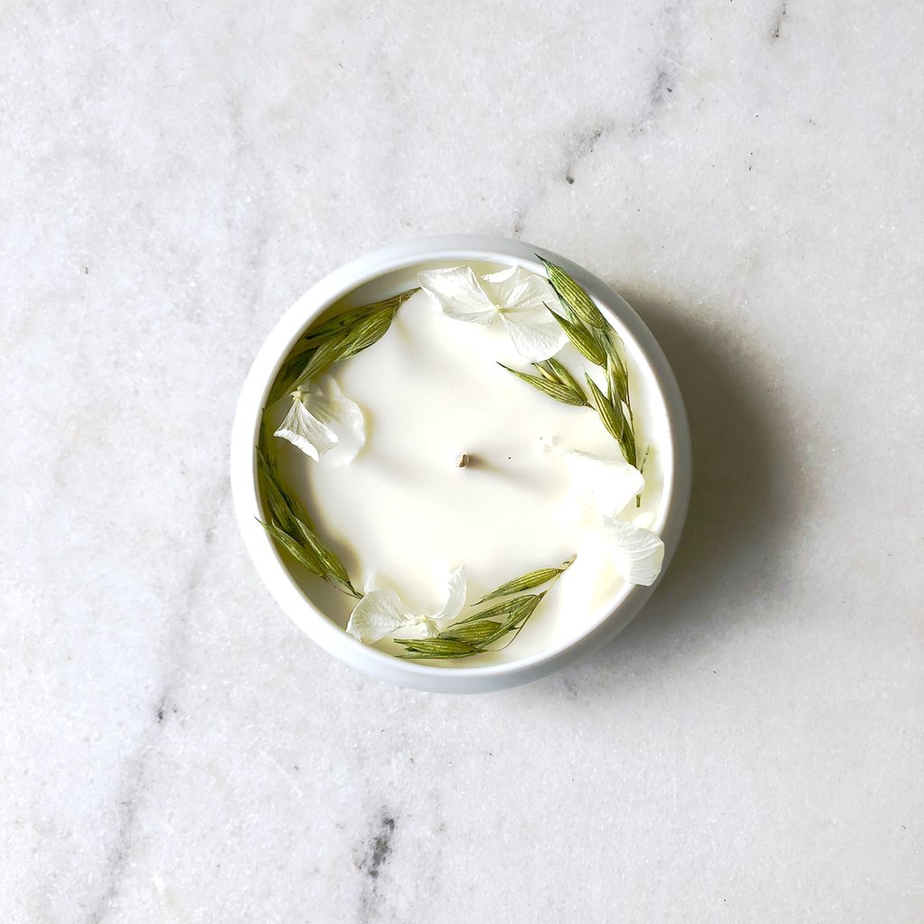 Bougie Fleurie à l'Eucalyptus - Écrin