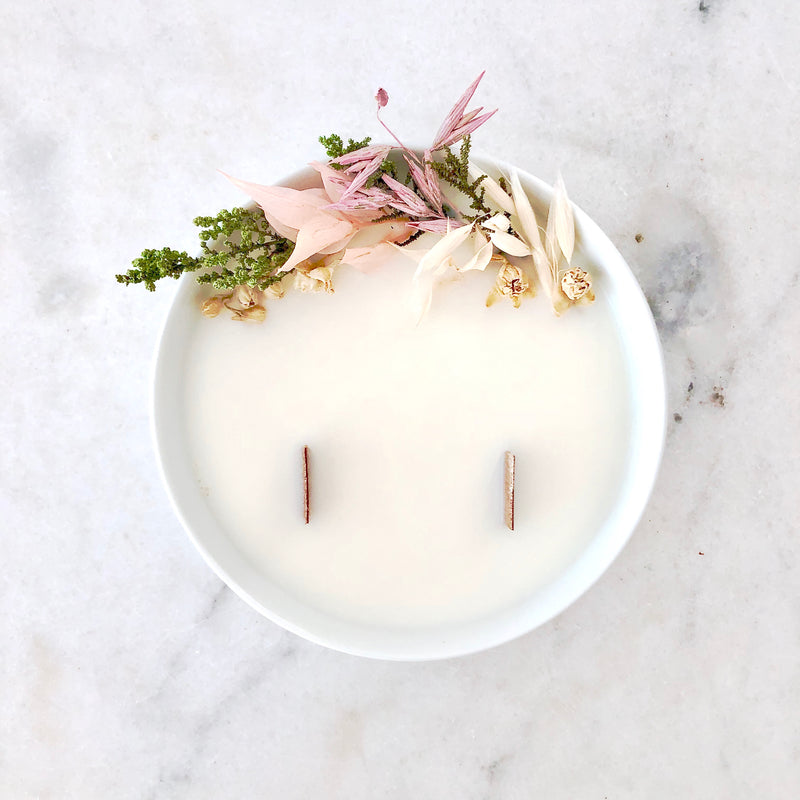 bougie fleurie organic cocoon figue fleurs séchées