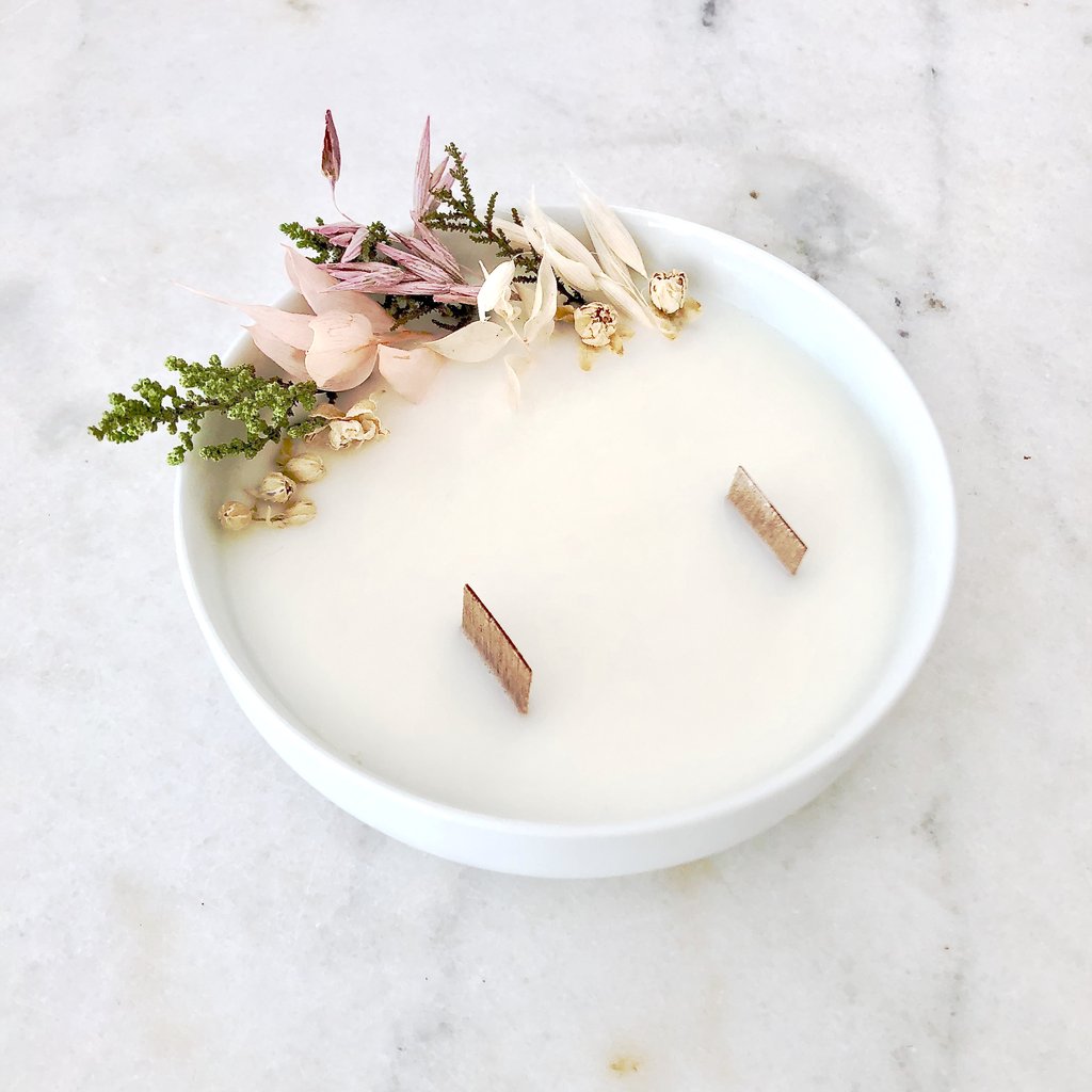 bougie fleurie organic cocoon figue fleurs séchées