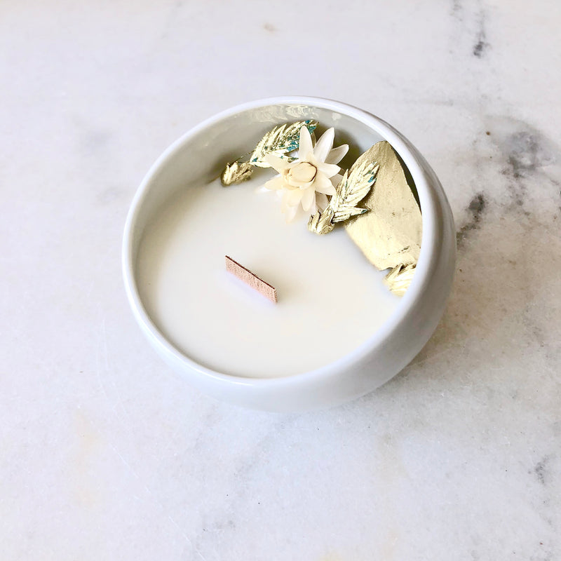 bougie de noel fleurie organic cocoon