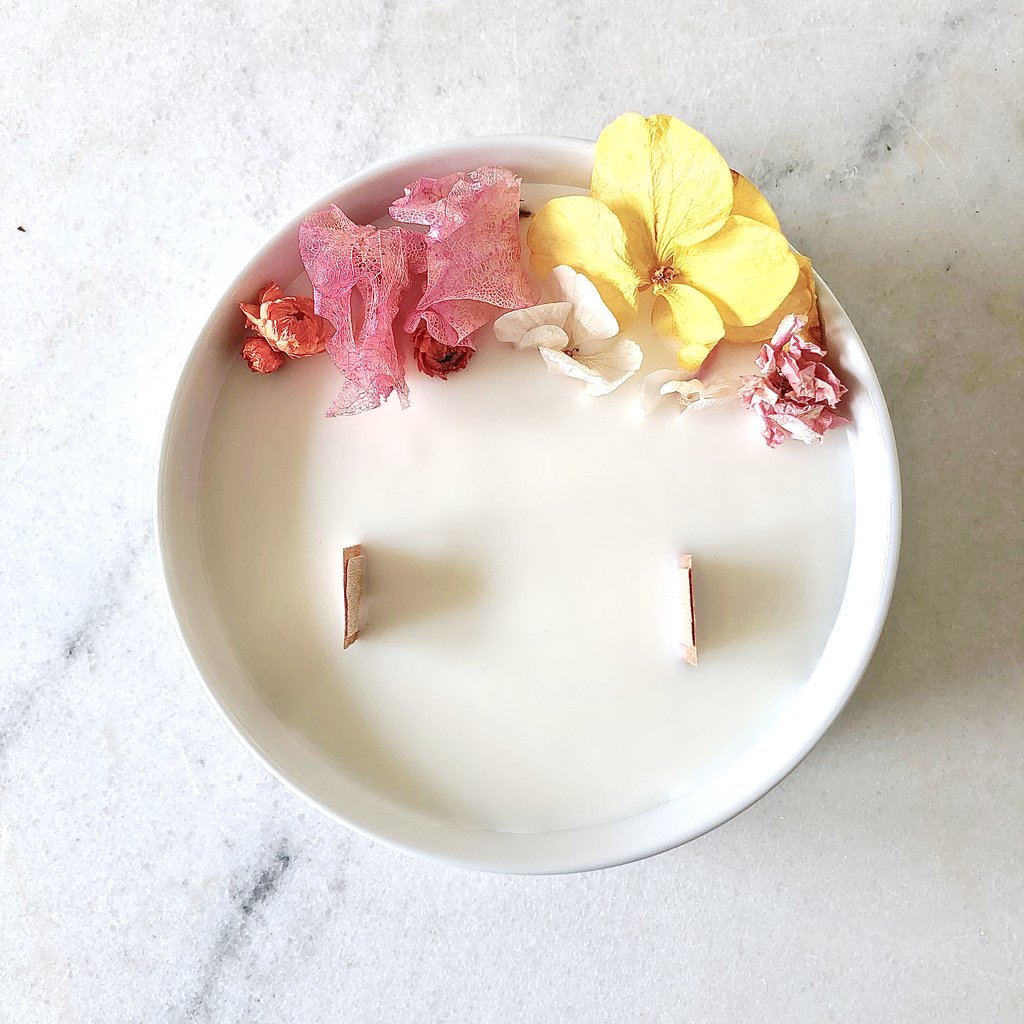 bougie fleurie organic cocoon azalée fleurs séchées paris vegan