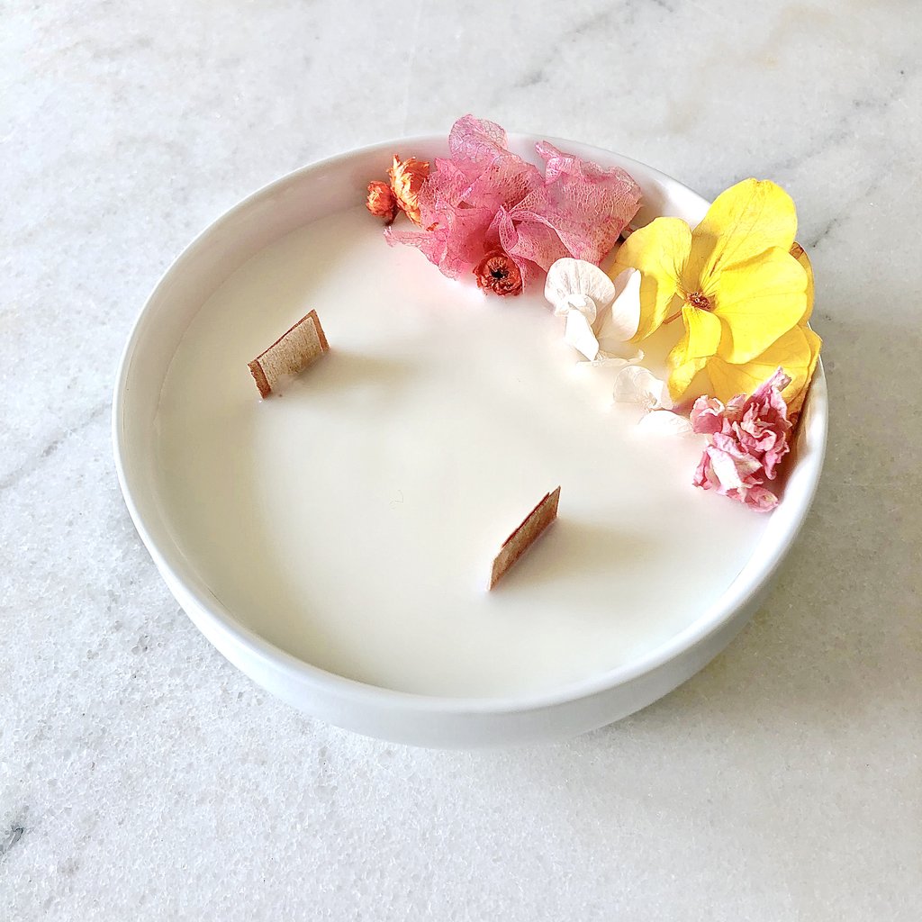 bougie fleurie organic cocoon azalée fleurs séchées paris