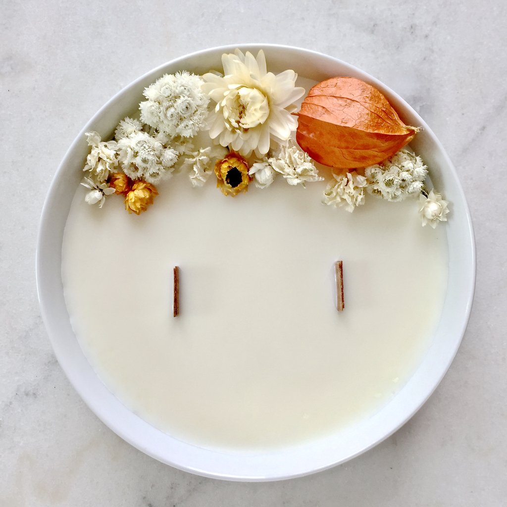 Bougie Fleurie à la Fleur d'Oranger - Grande - Flower Candle - Dried Flowers - Bougie Fleurie - Bougie Bio Vegan - Bougie Paris Organic Cocoon
