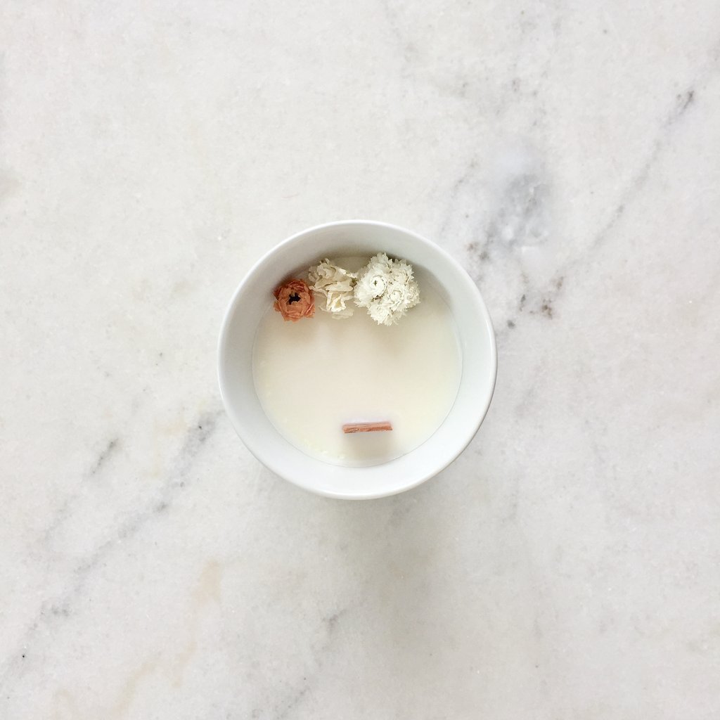 Bougie Fleurie à la Fleur d'Oranger - Petite - Flower Candle - Dried Flowers - Bougie Fleurie - Bougie Bio Vegan - Bougie Paris Organic Cocoon