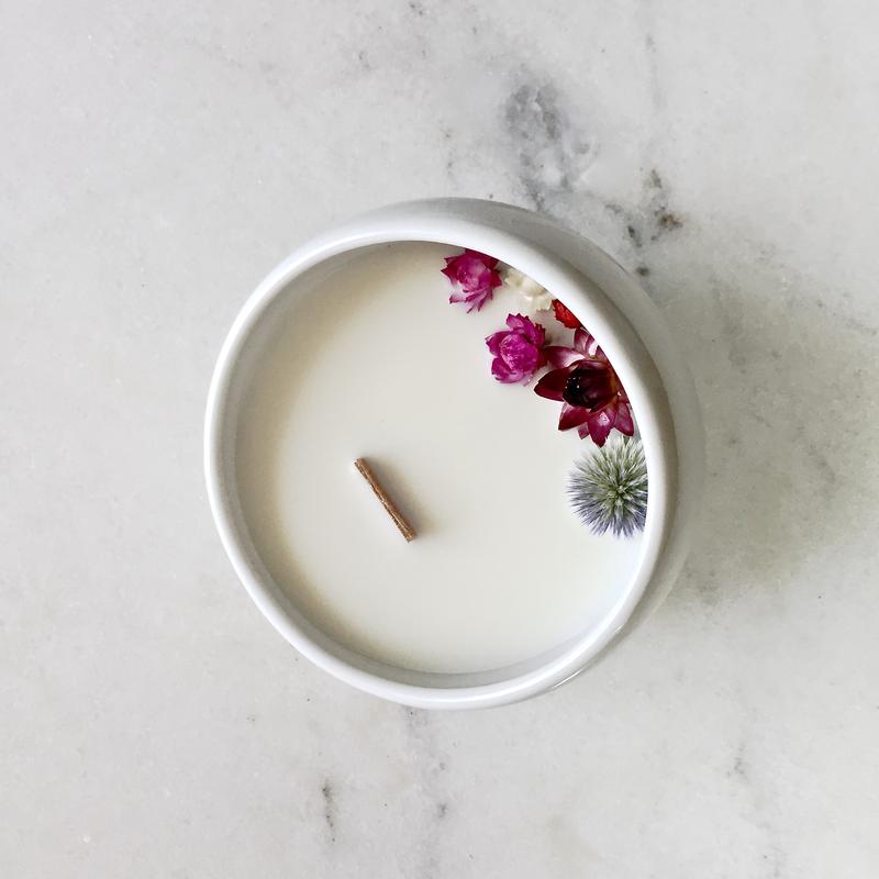 Bougie Fleurie à l'Ylang Ylang - Cocon - Flower Candle - Dried Flowers - Bougie Fleurie - Bougie Bio Vegan - Bougie Paris Organic Cocoon
