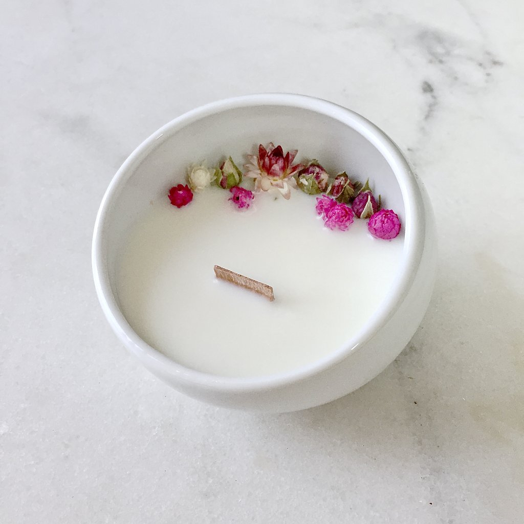 rose flower candle organic cocoon hygge lagom kinfolk